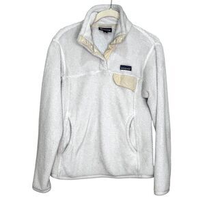Patagonia Fleece Pullover Womens Small White Re Tool Snap T Quarter Snap